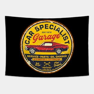 Retro Vintage Automotive Tin Sign Tapestry