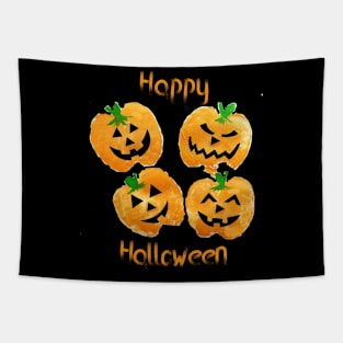 Happy Halloween 2021 - Smiling funny pumpkins Tapestry