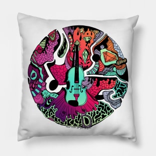 Blue Red Blend Circle of Music Pillow