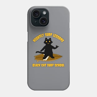 Black Cat Surf School Phone Case