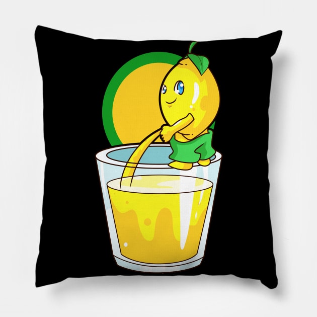 Kawaii Lemon Naughty Lemonade Pun Funny Gift Pillow by creative