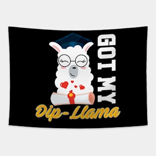 Got my dip llama funny graduation grad diploma col Tapestry