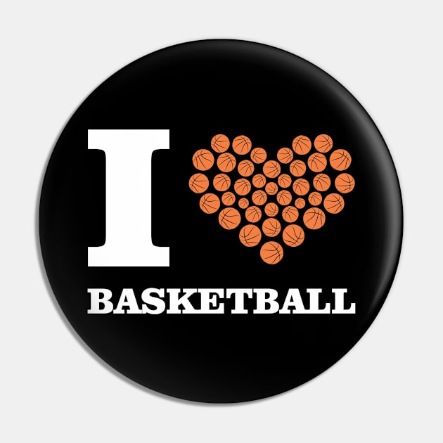 I Love Basketball Pin by DesignWood-Sport