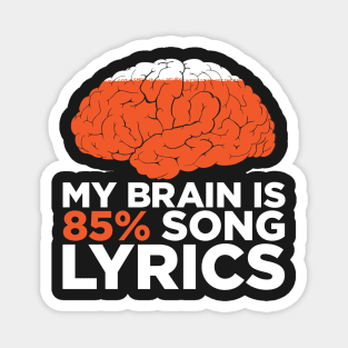 My brain is 85% Song Lyrics Magnet