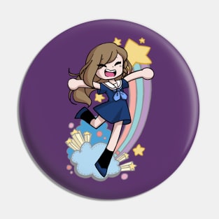 Anime Sailor Girl Leaping to the Stars Pin