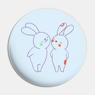 Cute couple love bunny-Valentines Pin