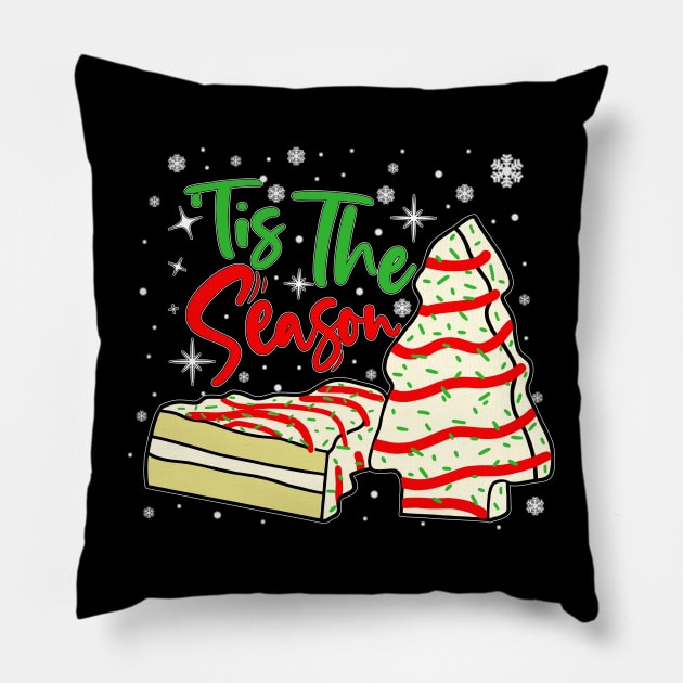 Funny Tis The Season Design Christmas Tree Cakes Debbie Pillow by Asg Design