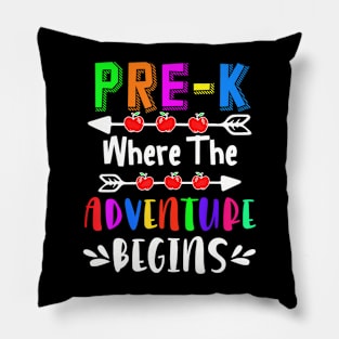 Pre-K Where The Adventure Begins Teacher Pillow