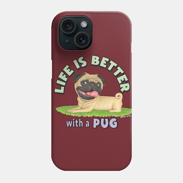 Funny Cute awesome Pug shirt with great attitude Phone Case by Danny Gordon Art