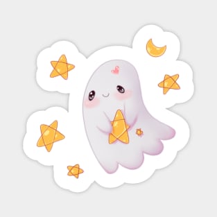 Cute ghost putting up the stars Magnet