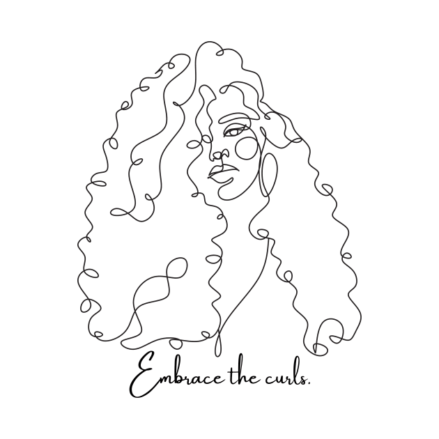 Embrace The Curls - line drawing by marisascurls