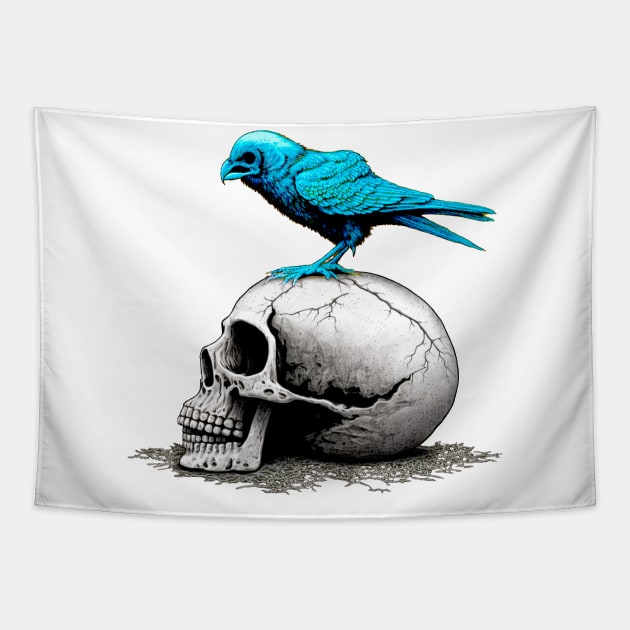 The Blue Bird Social Media is Dead to Me, No. 4 Tapestry by Puff Sumo