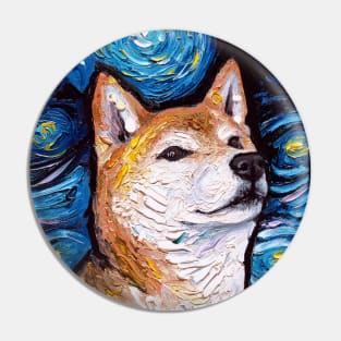 Shiba Inu Night 2 (Portrait) Pin