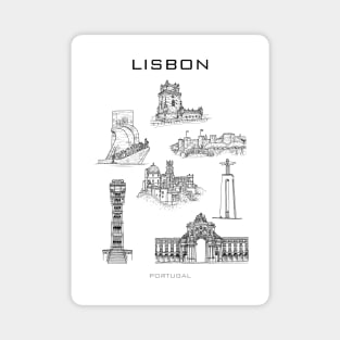 Lisbon City Landmarks Magnet