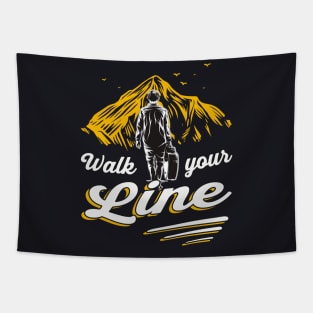 Guitarist walk your Line Saying Guitar Tapestry