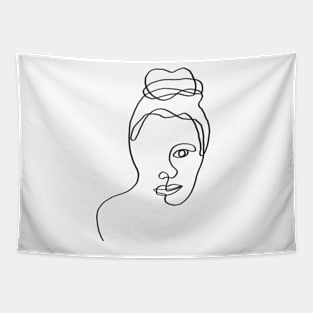 Women with braid abstract one art Tapestry