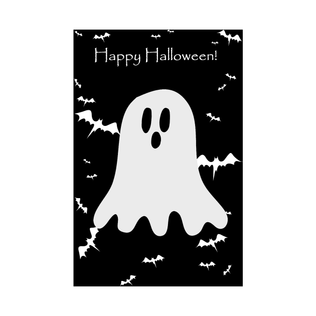 "Happy Halloween" Spooky Ghost by saradaboru