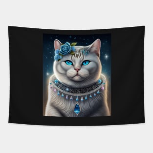 British Shorthair With Jewelry Tapestry