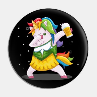 Oktoberfest Party Unicorn beer Mass and Dirndl Pin