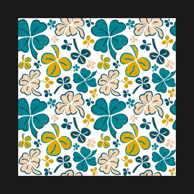 Copy of Green Lucky Clover Hand Drawn Pattern by OneLook