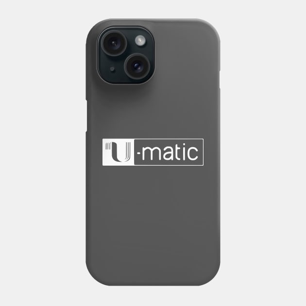 3/4" U-matic White logo Umatic Phone Case by PMM