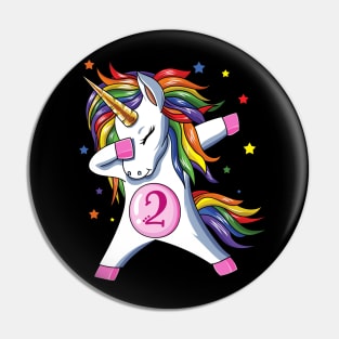 Dabbing Unicorn 2nd Birthday Pin