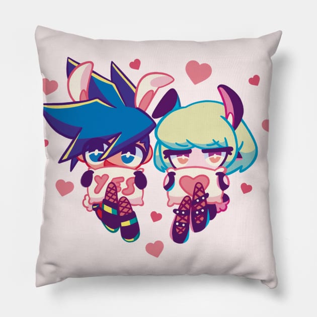 Galolio bunnies Pillow by OkiComa