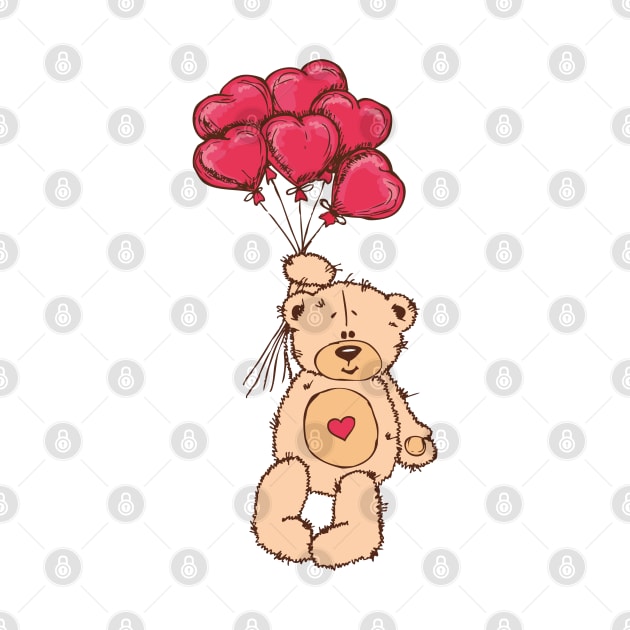 Valentine's Day - Bear with Hearts by GNDesign