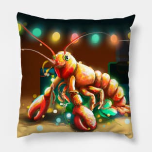 Cute Lobster Drawing Pillow