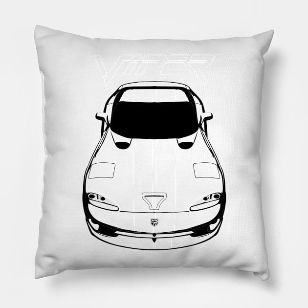 Viper 1996-2002 - White lines Pillow by V8social