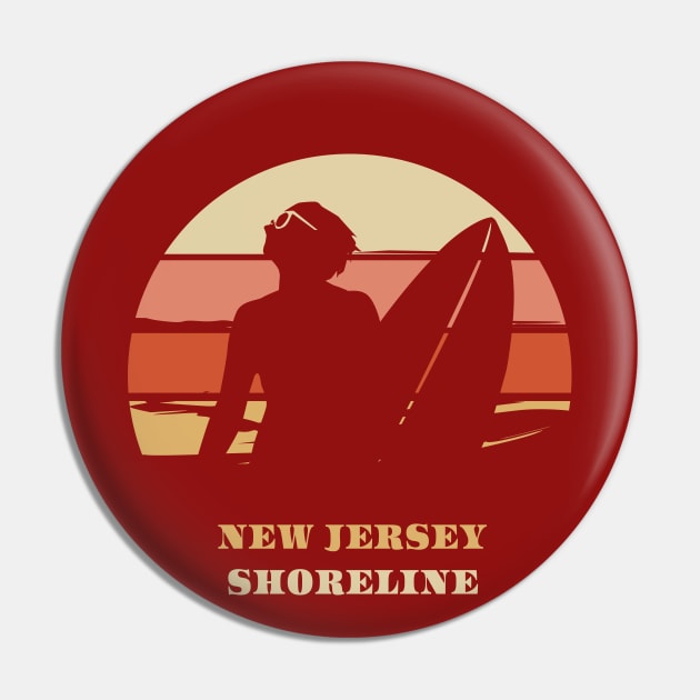 New Jersey Shoreline Pin by ArtOnTheRun