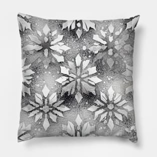 Gray Snowflakes Pattern Pillow