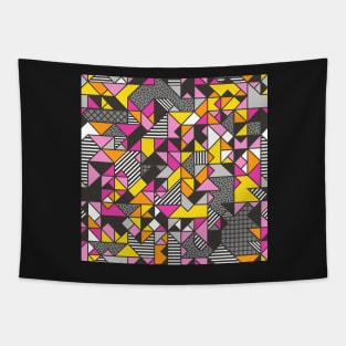 Geometric Shapes and Triangles Pink Tapestry