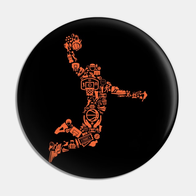 Basketball Collage Pin by hbwdesigns