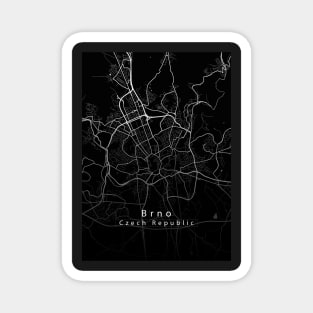 Brno Czech Republic City Map dark Magnet