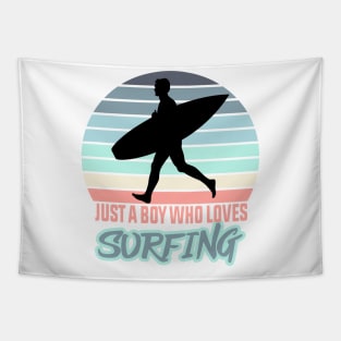 Just A Boy Who Loves Surfing Tapestry