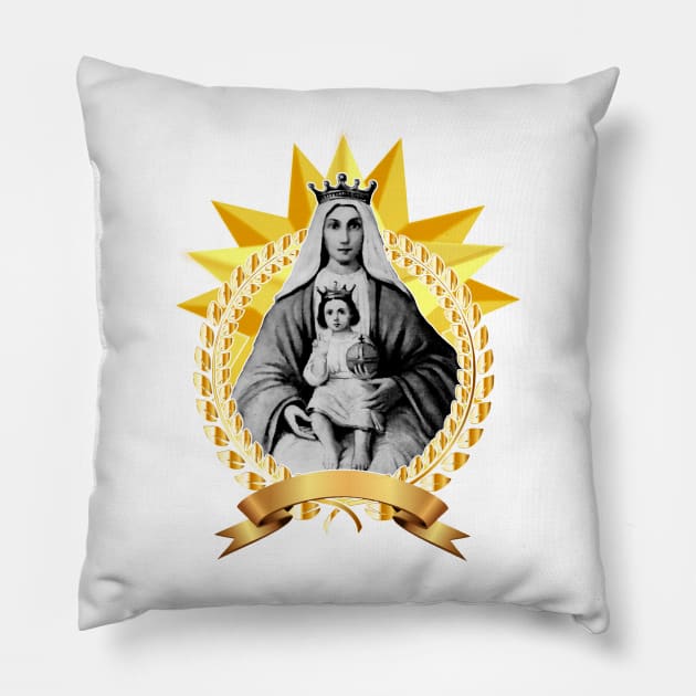 Our Lady Holy Mary and Baby Jesus Pillow by Marccelus