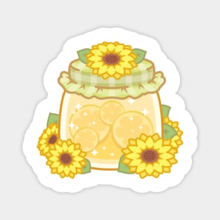 Jar of Sweet Sunflower and Lemon Jam Magnet