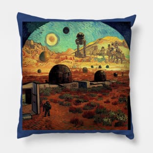 Starry Night in Mos Eisley Tatooine Pillow