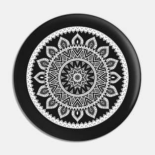 Mandala with African-inspired patterns White and Black version Pin