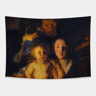 The Holy Family by Candlelight by Jacob Jordaens Tapestry