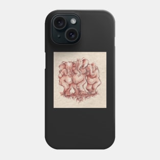 The Three Graces - Original Prisma Pencil Drawing Phone Case