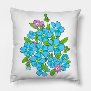 Forget-Me-Not. Flowers Pillow