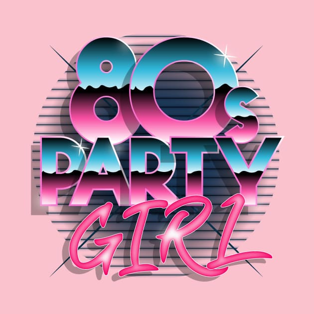 80 s Disco Pink Light Party Girl by Print Cartel