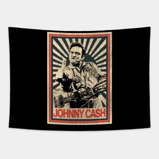 Vintage Poster Johnny Cash Middle Finger Tapestry