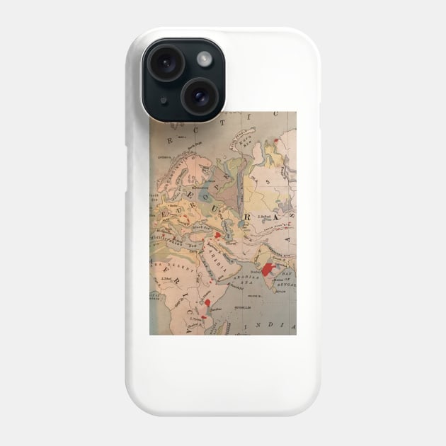 Antique Map of Europe, Africa, India 1800s Phone Case by djrunnels