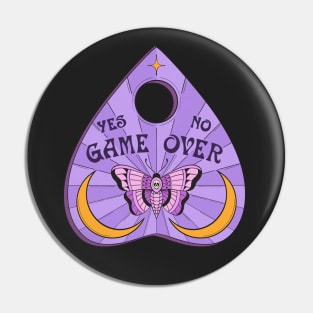 Game Over Purple Planchette Pin