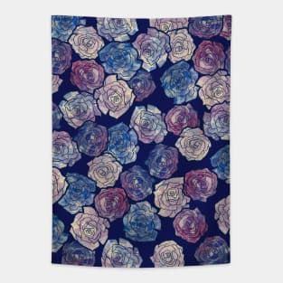 Painted Abstract Roses Tapestry