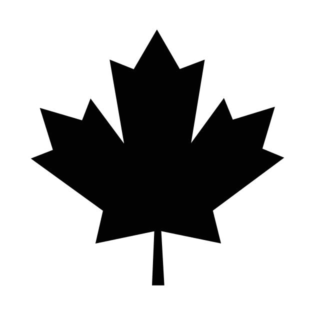 Black Canadian Maple Leaf by Shy Guy Creative