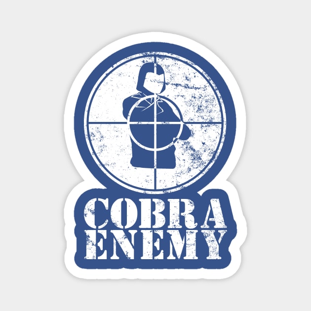 Cobra Enemy – Distressed white Magnet by Jamspeed